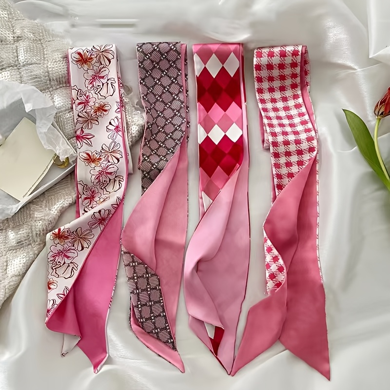 3-pack/4-pack Elegant Pink Polyester Long Hair Ties, Versatile Fashion Neck Scarf, Decorative Ribbon For Bags, Dress Up Headbands Set
3-pack/4-pack Elegant Pink Polyester Long Hair Ties, Versatile Fashion Neck Scarf, Decorative Ribbon For Bags, Dress Up Headbands Set