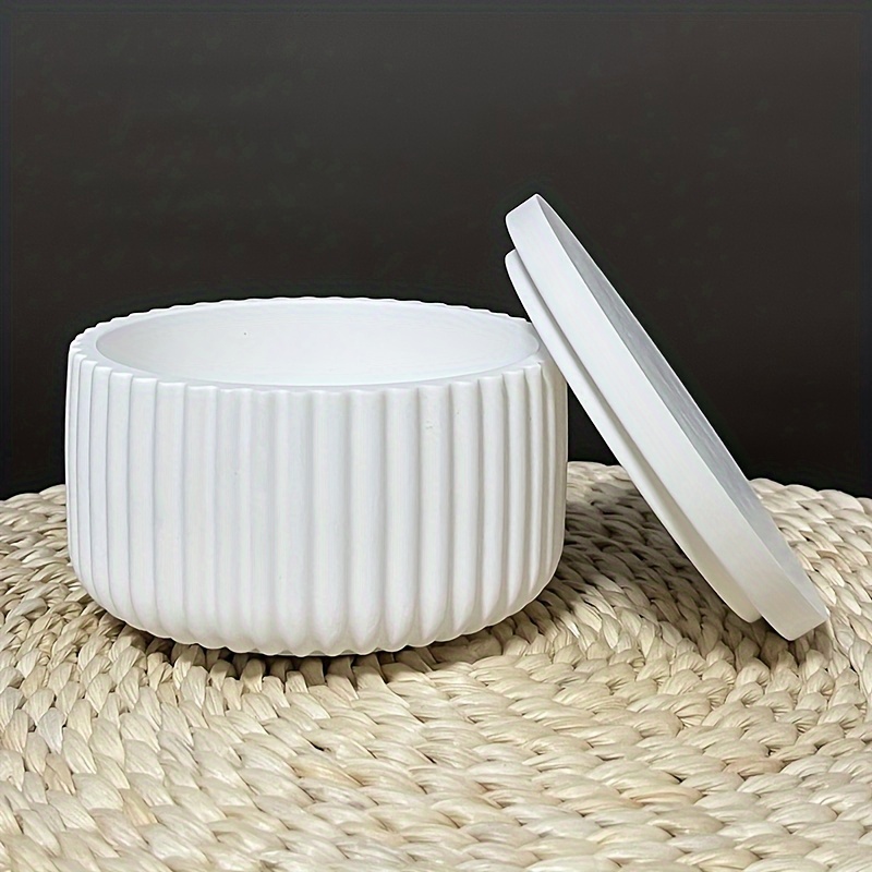 Diy Silicone Mold For Concrete Stripe Candle Jar, Round Storage Box With Lid - Craft Ornament Making, Plaster Resin Molds, Succulent Flowerpot Vase Mould - Silicone Material, Craft Tools & Supplies
Diy Silicone Mold For Concrete Stripe Candle Jar, Round Storage Box With Lid - Craft Ornament Making, Plaster Resin Molds, Succulent Flowerpot Vase Mould - Silicone Material, Craft Tools & Supplies