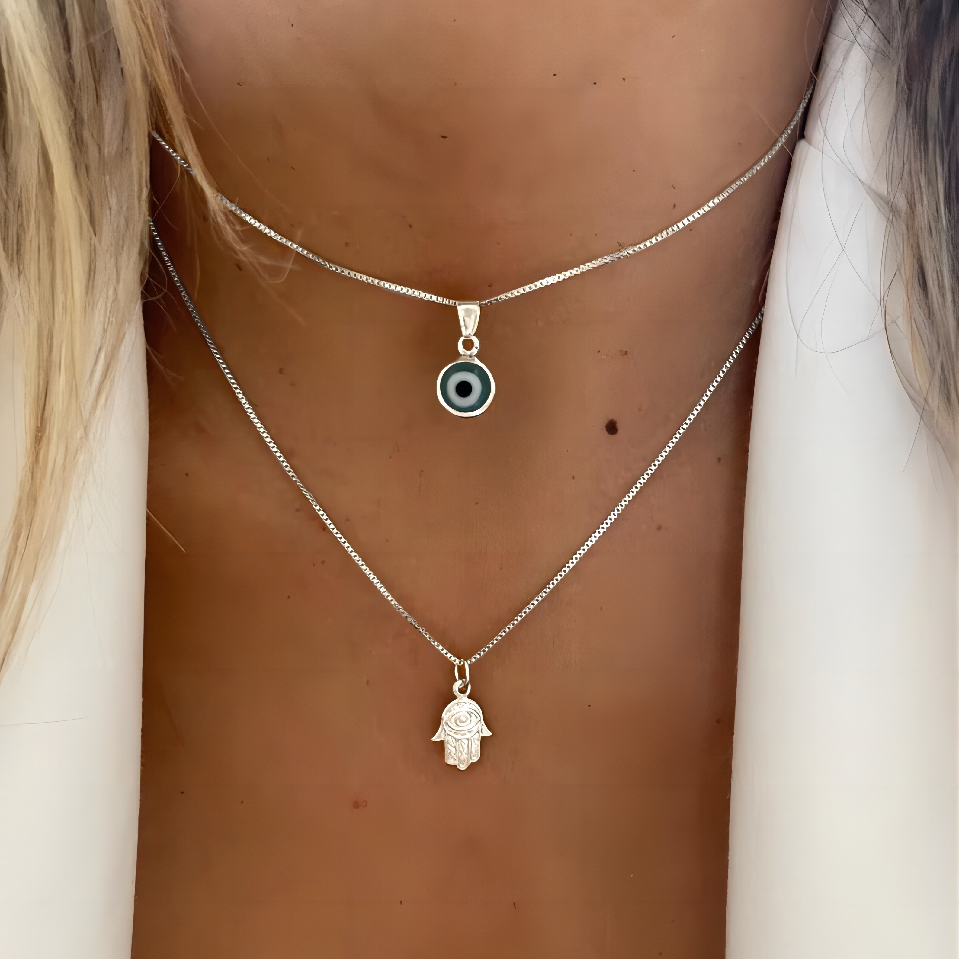 2 Piece/set Simple Evil Eye Pendant Necklaces, Vacation Style, Minimalist Neck Jewelry Perfect For Dates And Everyday Wear
2 Piece/set Simple Evil Eye Pendant Necklaces, Vacation Style, Minimalist Neck Jewelry Perfect For Dates And Everyday Wear