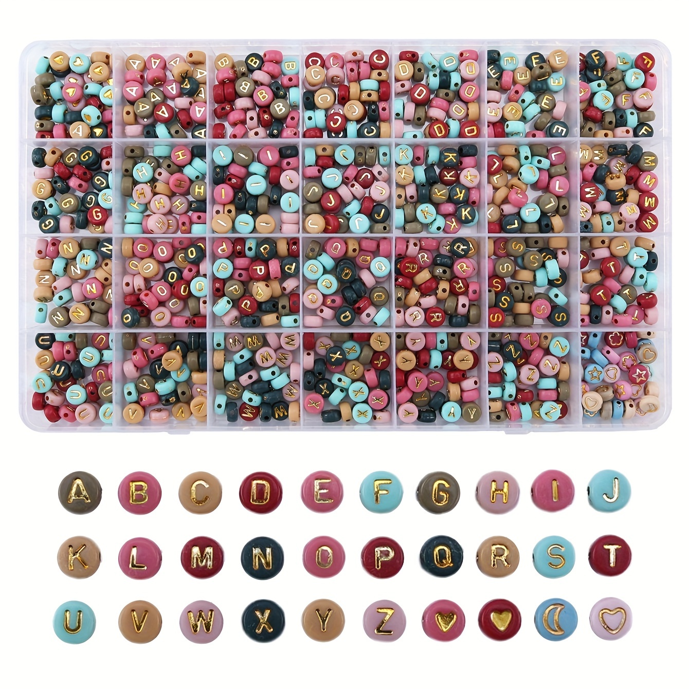 1 Box Of 26 Letter Beads, Acrylic Beads For Diy Necklace, Bracelet, Jewelry Making Accessories
1 Box Of 26 Letter Beads, Acrylic Beads For Diy Necklace, Bracelet, Jewelry Making Accessories