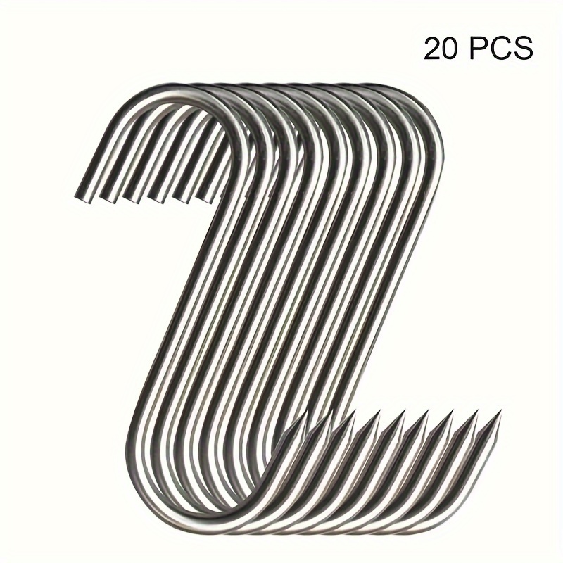 20pcs Premium Stainless Steel S-hooks For Meat - Ideal For Smoking, Chicken Hunting, Hanging, Drying, Bbq & Grilling
20pcs Premium Stainless Steel S-hooks For Meat - Ideal For Smoking, Chicken Hunting, Hanging, Drying, Bbq & Grilling
