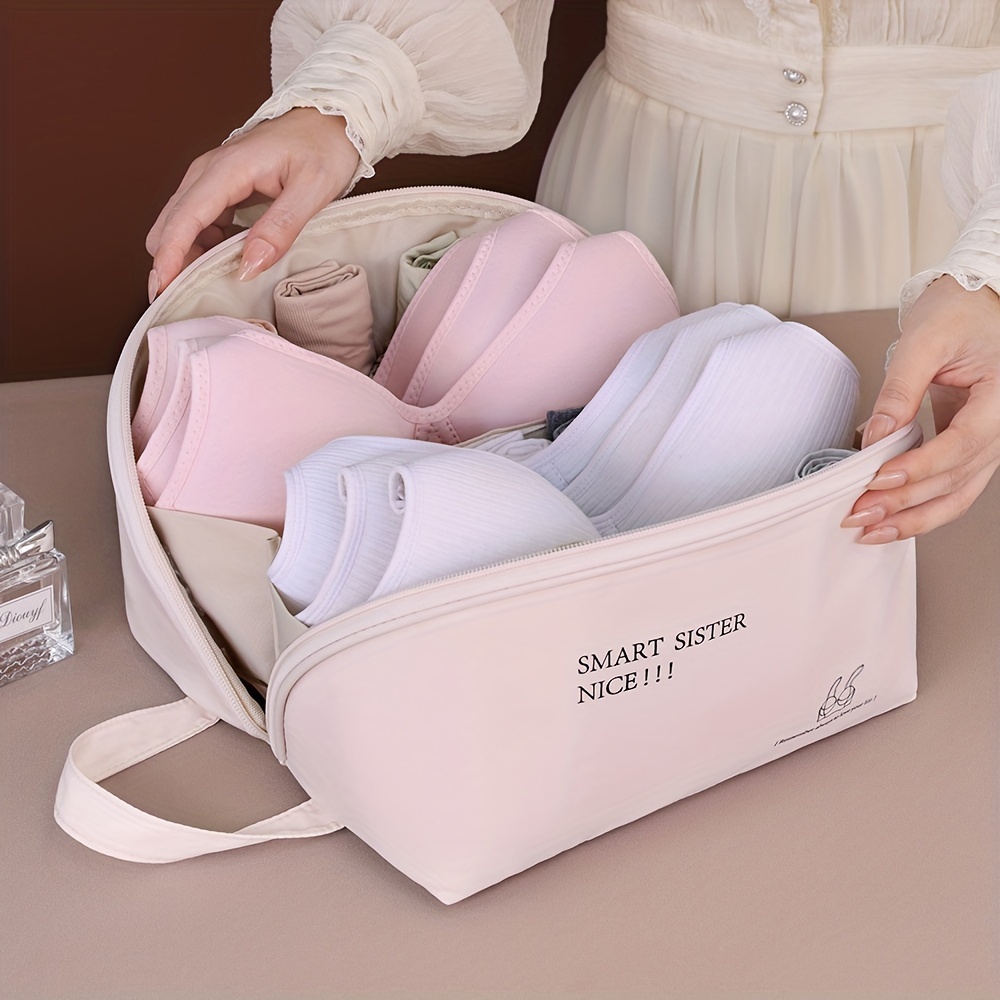 Fabric Bra Organizer With Zipper, Lightweight Travel Storage Bag, Large Capacity Minimalist Packing Case For Women
Fabric Bra Organizer With Zipper, Lightweight Travel Storage Bag, Large Capacity Minimalist Packing Case For Women
