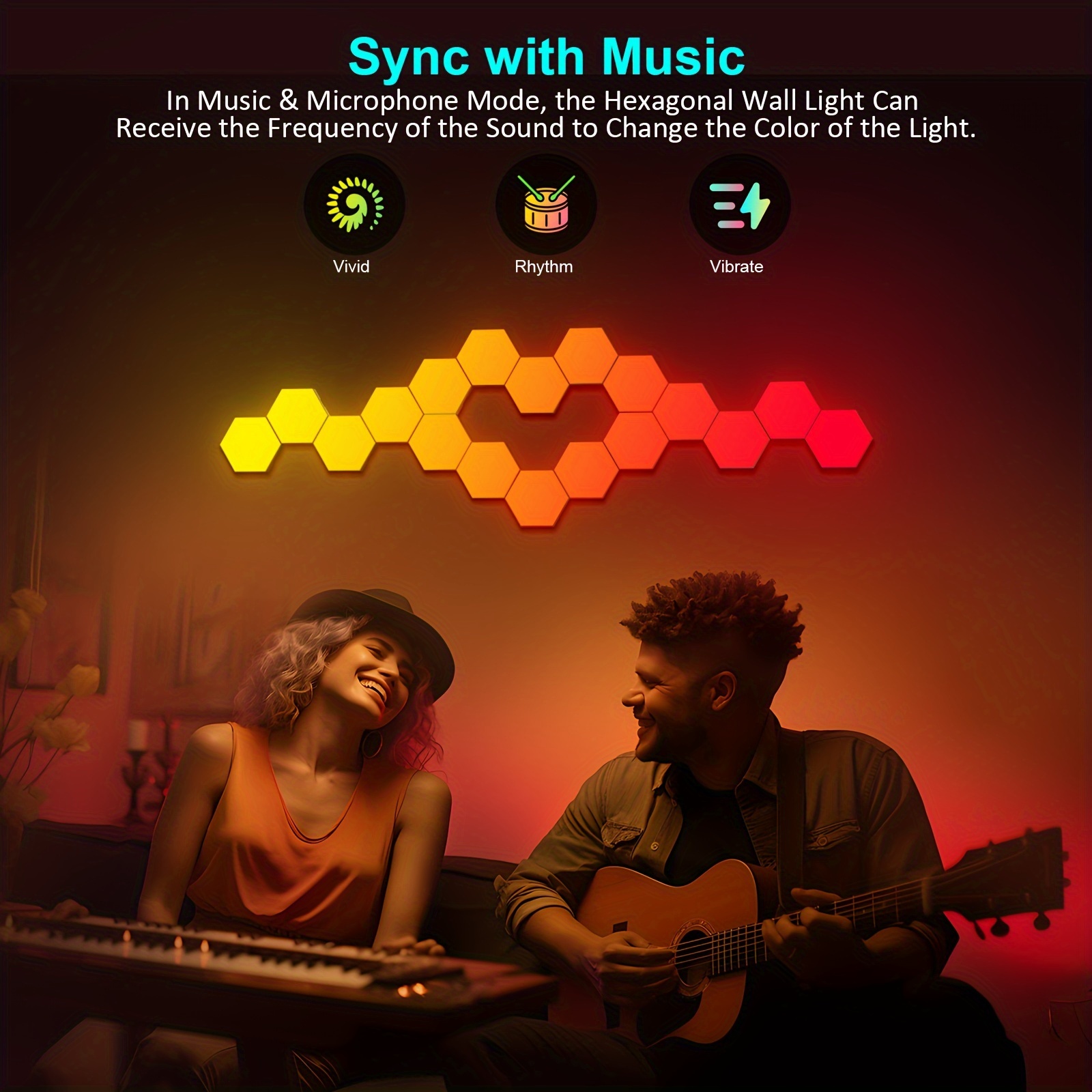 12 Pack Hexagon Wall Light Rgb Panel - Smart App Rgb Hexagonal Modular Gaming Light Music With Sync Honeycomb Shape Panels Hexagon Lights For Bedroom Children Room
12 Pack Hexagon Wall Light Rgb Panel - Smart App Rgb Hexagonal Modular Gaming Light Music With Sync Honeycomb Shape Panels Hexagon Lights For Bedroom Children Room