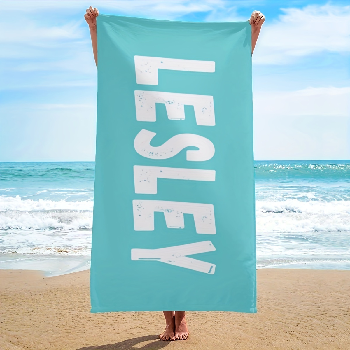 1pc Customized Beach Towel, Personalized Beach Blanket With Name, Super Absorbent & Quick-drying Swimming Towel, Suitable For Beach Swimming Outdoor Camping Travel, Ideal Beach Essentials
1pc Customized Beach Towel, Personalized Beach Blanket With Name, Super Absorbent & Quick-drying Swimming Towel, Suitable For Beach Swimming Outdoor Camping Travel, Ideal Beach Essentials