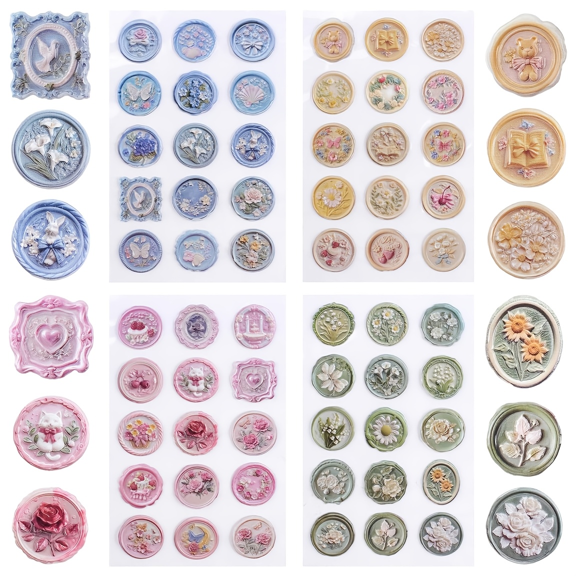 15/60pcs, Vintage Floral 3d Wax Seal Stickers, Embossed Wedding Envelope Stickers, Suitable For Wedding Invitations, Envelope Stickers, Diy Scrapbooks, Diaries, Stamps, Office Supplies, Party Favors
15/60pcs, Vintage Floral 3d Wax Seal Stickers, Embossed Wedding Envelope Stickers, Suitable For Wedding Invitations, Envelope Stickers, Diy Scrapbooks, Diaries, Stamps, Office Supplies, Party Favors