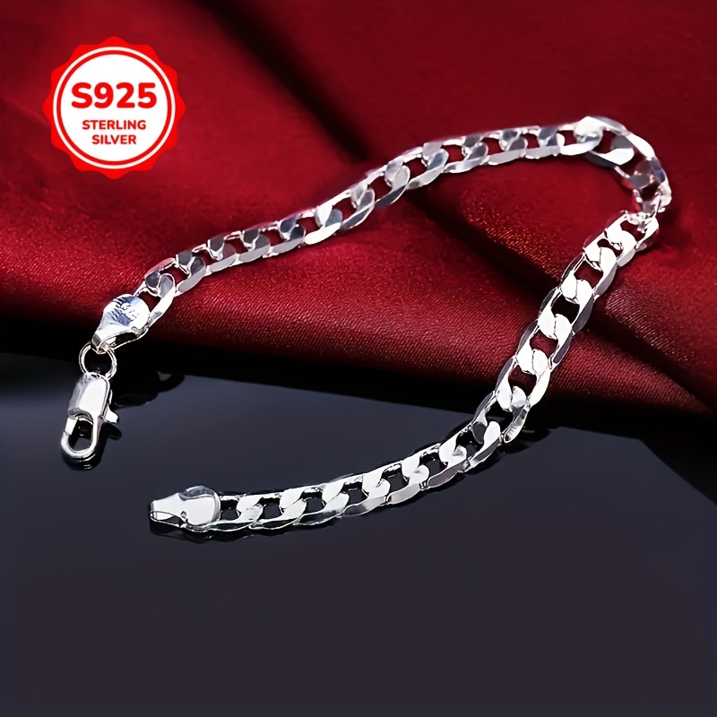 Men's 8-inch 925 Pure Silver Bracelet - Simple And Fashionable Style, Flat Design, Daily Accessories, 925 Silver Material, Suitable For Casual Wear/fashion /all Men - 1pc
Men's 8-inch 925 Pure Silver Bracelet - Simple And Fashionable Style, Flat Design, Daily Accessories, 925 Silver Material, Suitable For Casual Wear/fashion /all Men - 1pc