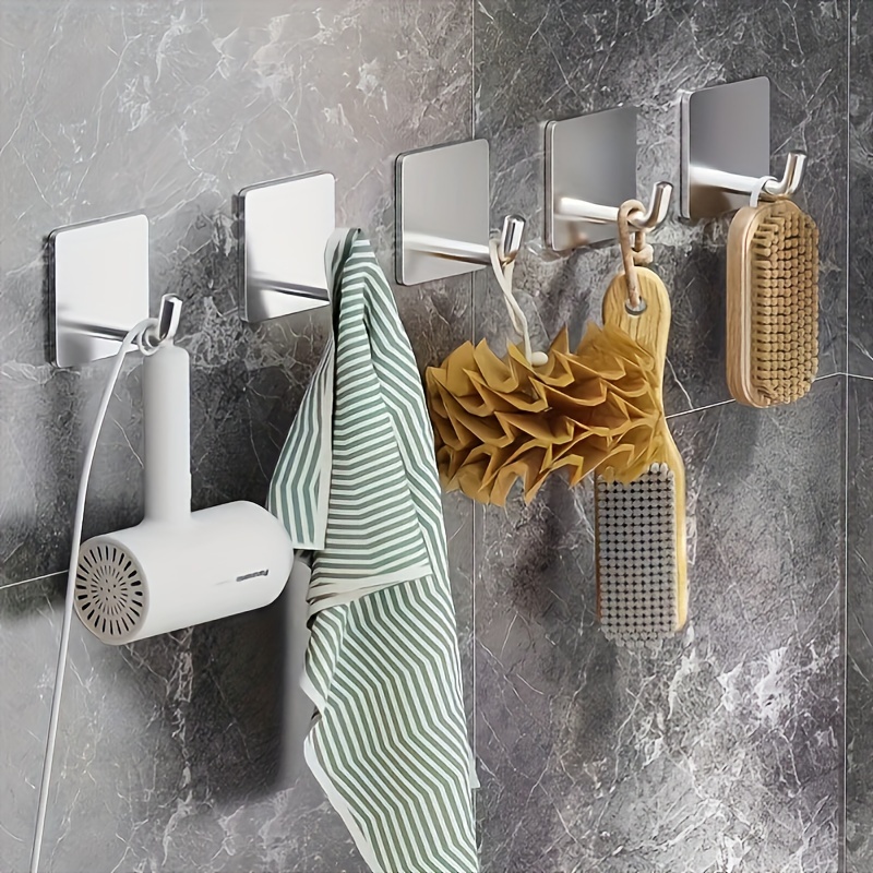 3pcs Stainless Steel No-drill Hooks - Strong Adhesive, For Kitchen & Bathroom - Sleek Metal Clothes Hangers, Toilet Hooks, Utility Hooks
3pcs Stainless Steel No-drill Hooks - Strong Adhesive, For Kitchen & Bathroom - Sleek Metal Clothes Hangers, Toilet Hooks, Utility Hooks