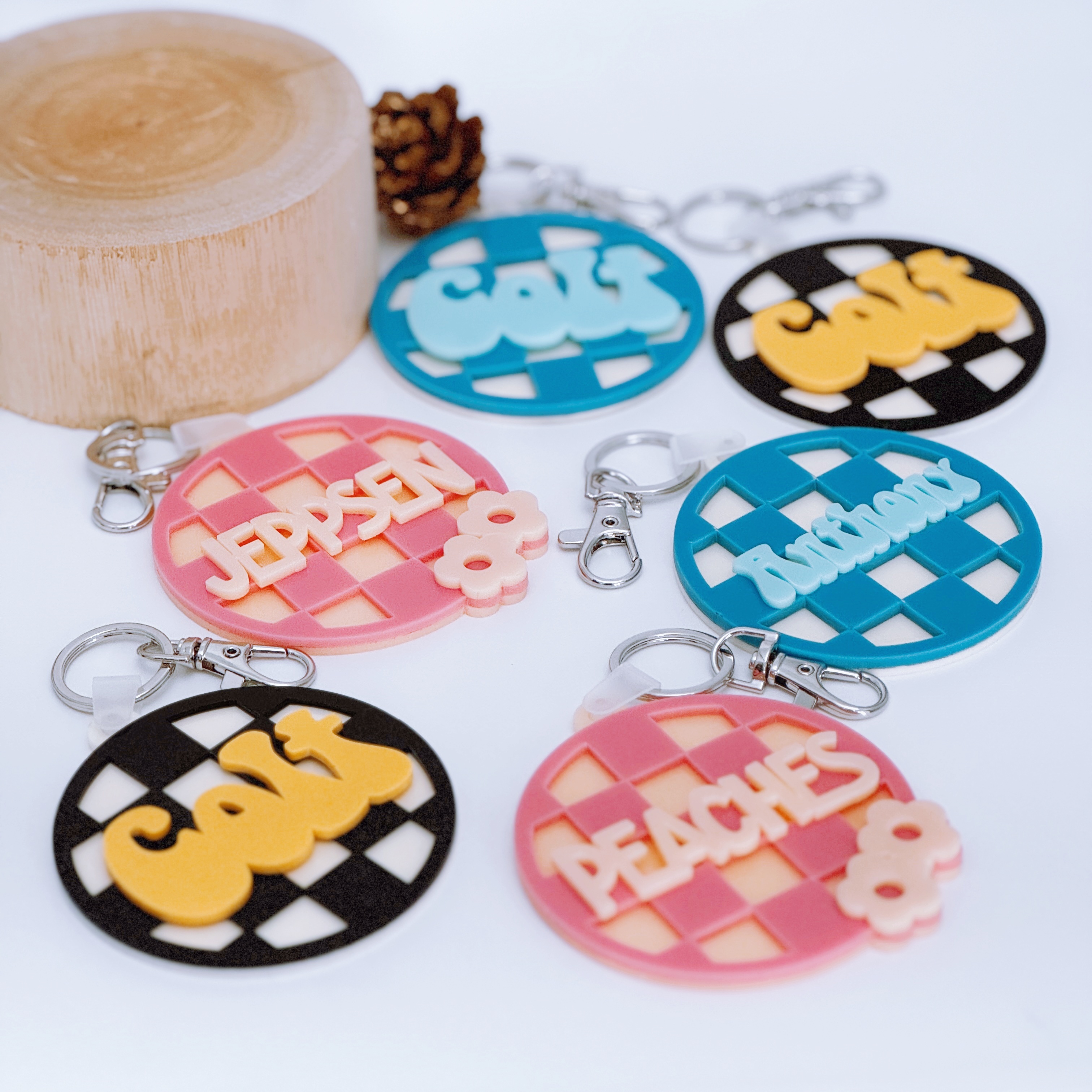 Personalized Keychain - 3d Round Keyring Checkered , Steel For Backpacks, , Christmas Decoration -
Personalized Keychain - 3d Round Keyring Checkered , Steel For Backpacks, , Christmas Decoration -