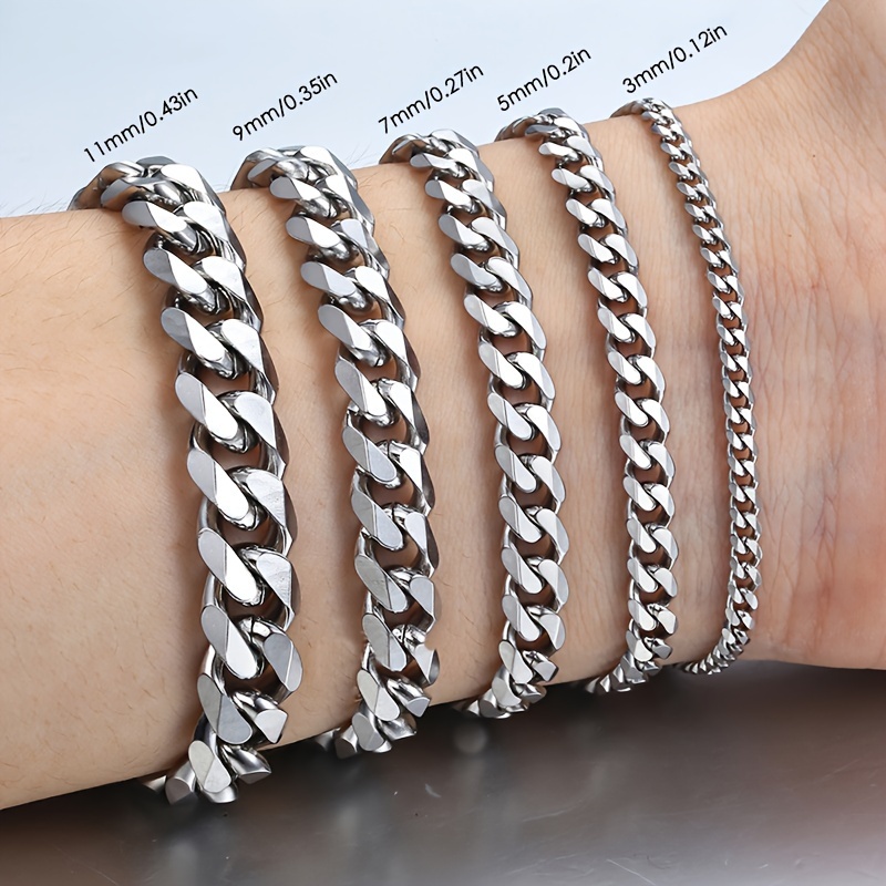 Bracelet En Acier Inoxydable À Maillons Cubains Pour Hommes, Cadeau de Bijoux 3-11mm
Bracelet En Acier Inoxydable À Maillons Cubains Pour Hommes, Cadeau de Bijoux 3-11mm