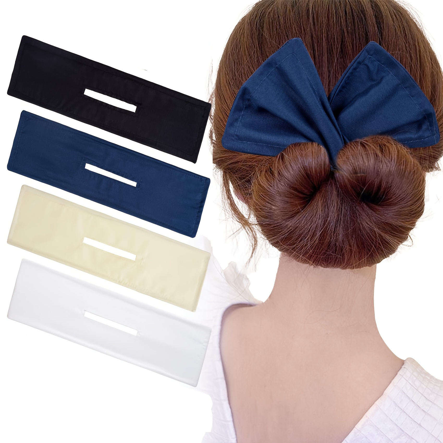 4pcs Solid Color Hair Bun Maker - Easy Twist & Snap Tool For Women, Navy Blue, Black, , White - Quick & Stylish Buns, Stylish Updo Accessory | Twist Knot Style | Design
4pcs Solid Color Hair Bun Maker - Easy Twist & Snap Tool For Women, Navy Blue, Black, , White - Quick & Stylish Buns, Stylish Updo Accessory | Twist Knot Style | Design