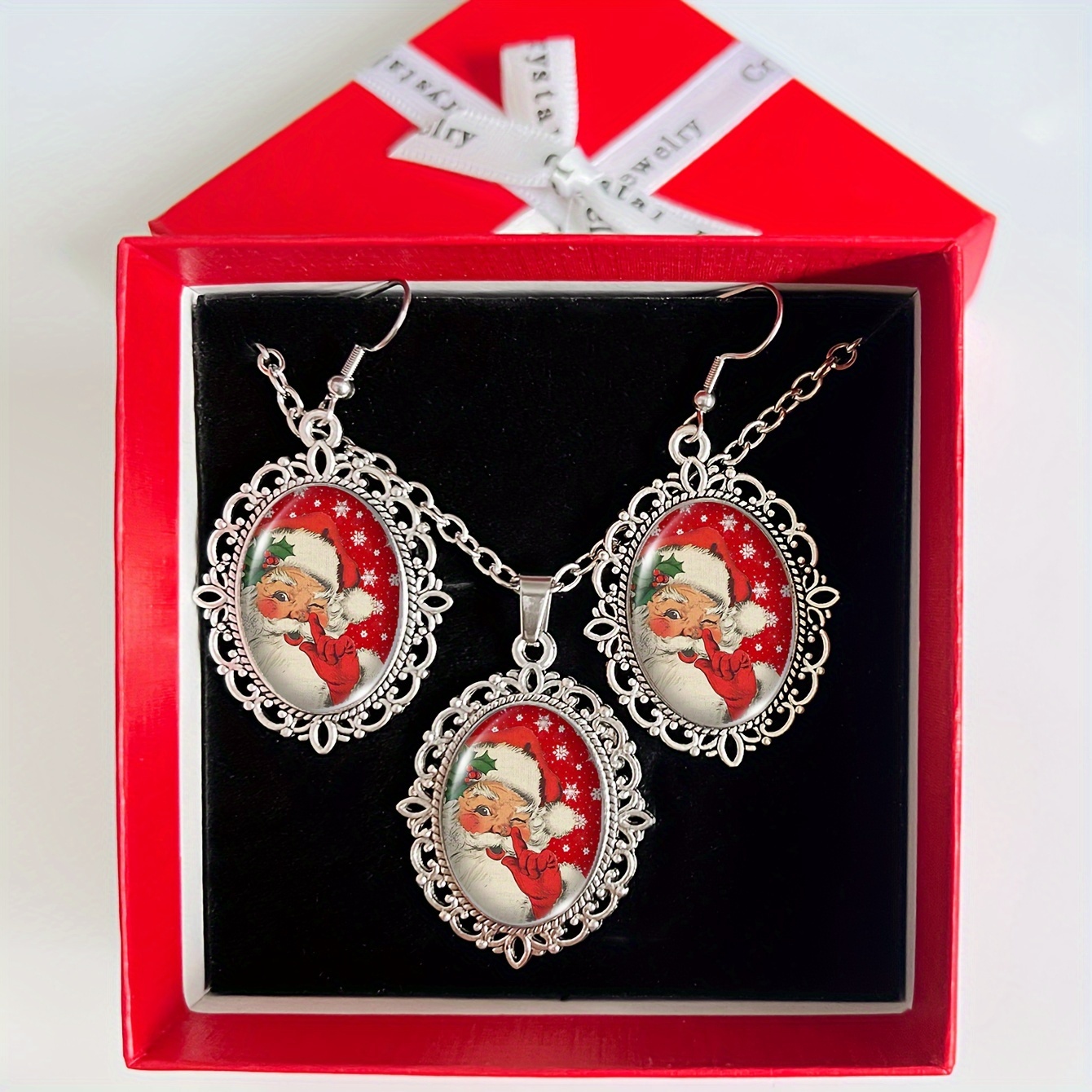Christmas Pattern Jewelry Set Pendant Necklace And , Red , Box Included - For And -, All Compatible
Christmas Pattern Jewelry Set Pendant Necklace And , Red , Box Included - For And -, All Compatible