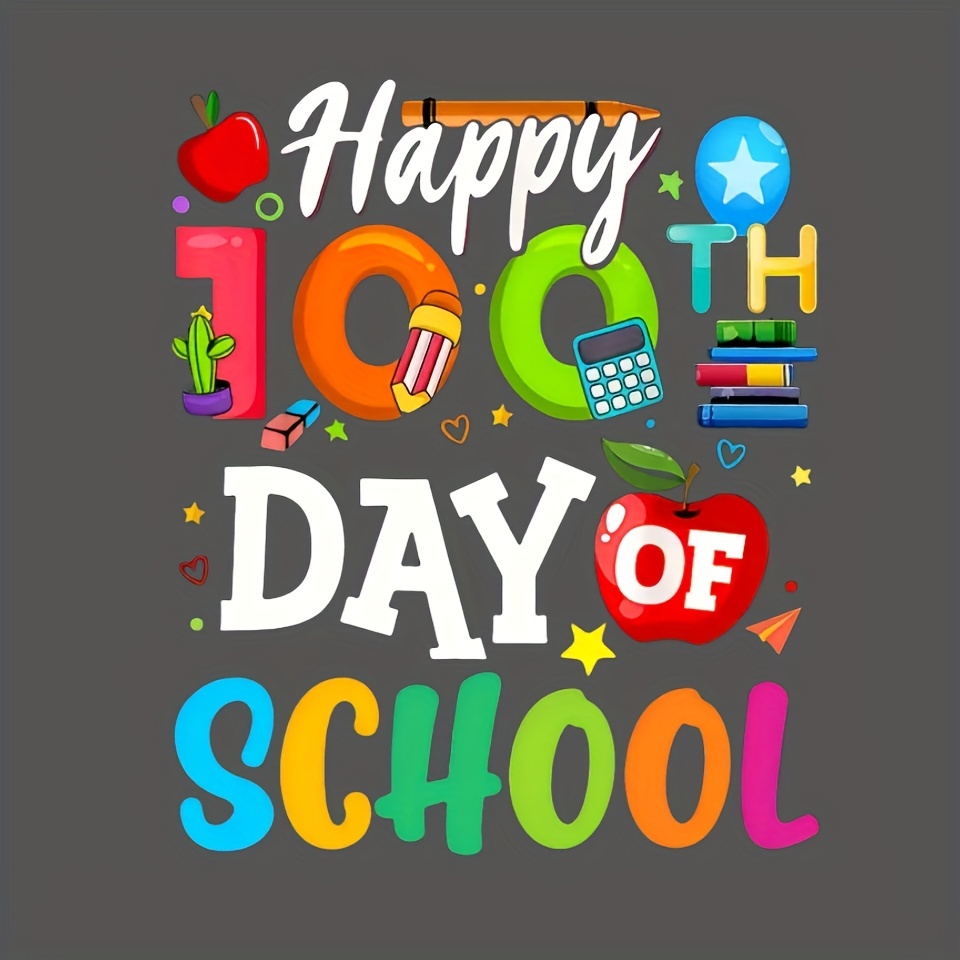 1pc Celebration 100th Day Of School Iron-on Heat Transfer Paper, Fun And Design, For Diy T-shirts, Hoodies, Jeans
1pc Celebration 100th Day Of School Iron-on Heat Transfer Paper, Fun And Design, For Diy T-shirts, Hoodies, Jeans