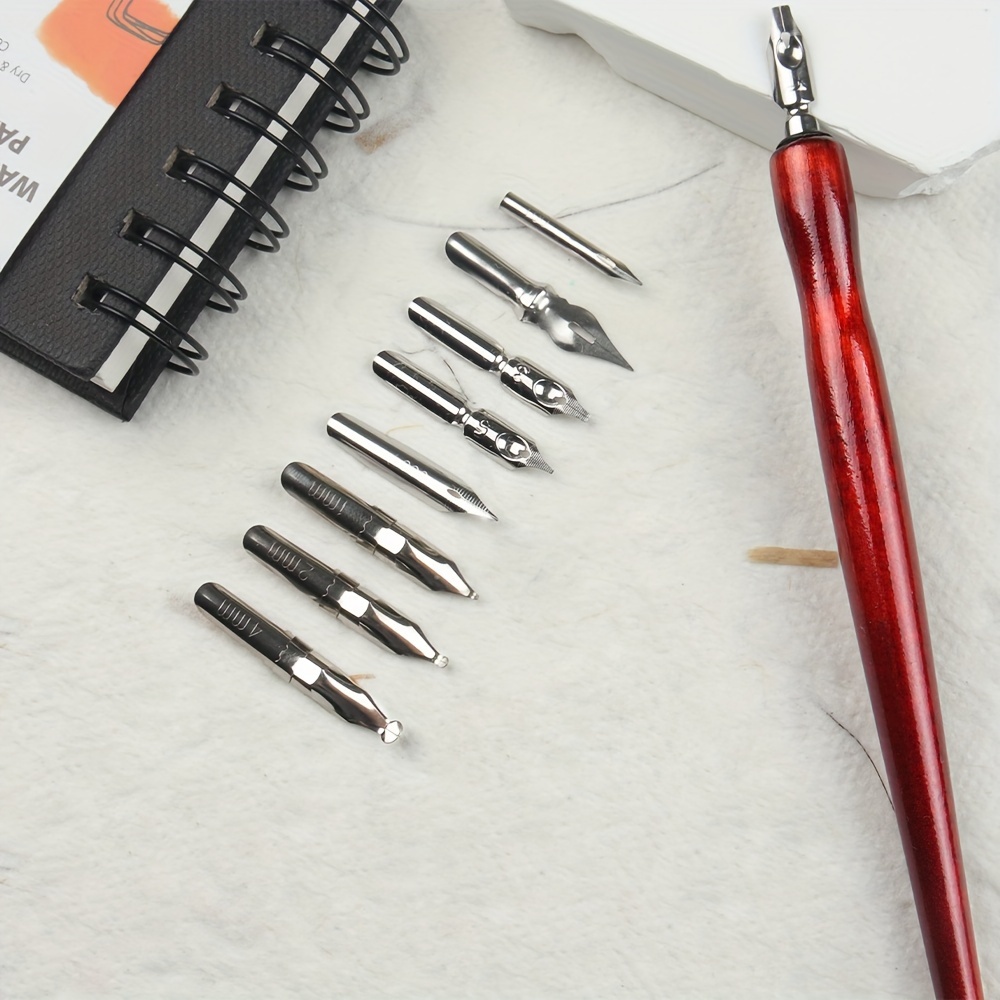 Seamiart Calligraphy Dip Pen Set With 9 Refillable And Wooden - Medium Point, Oval Body Shape, Hand Orientation - Ideal For Lettering, Art Drawing And Cartoon Animation
Seamiart Calligraphy Dip Pen Set With 9 Refillable And Wooden - Medium Point, Oval Body Shape, Hand Orientation - Ideal For Lettering, Art Drawing And Cartoon Animation