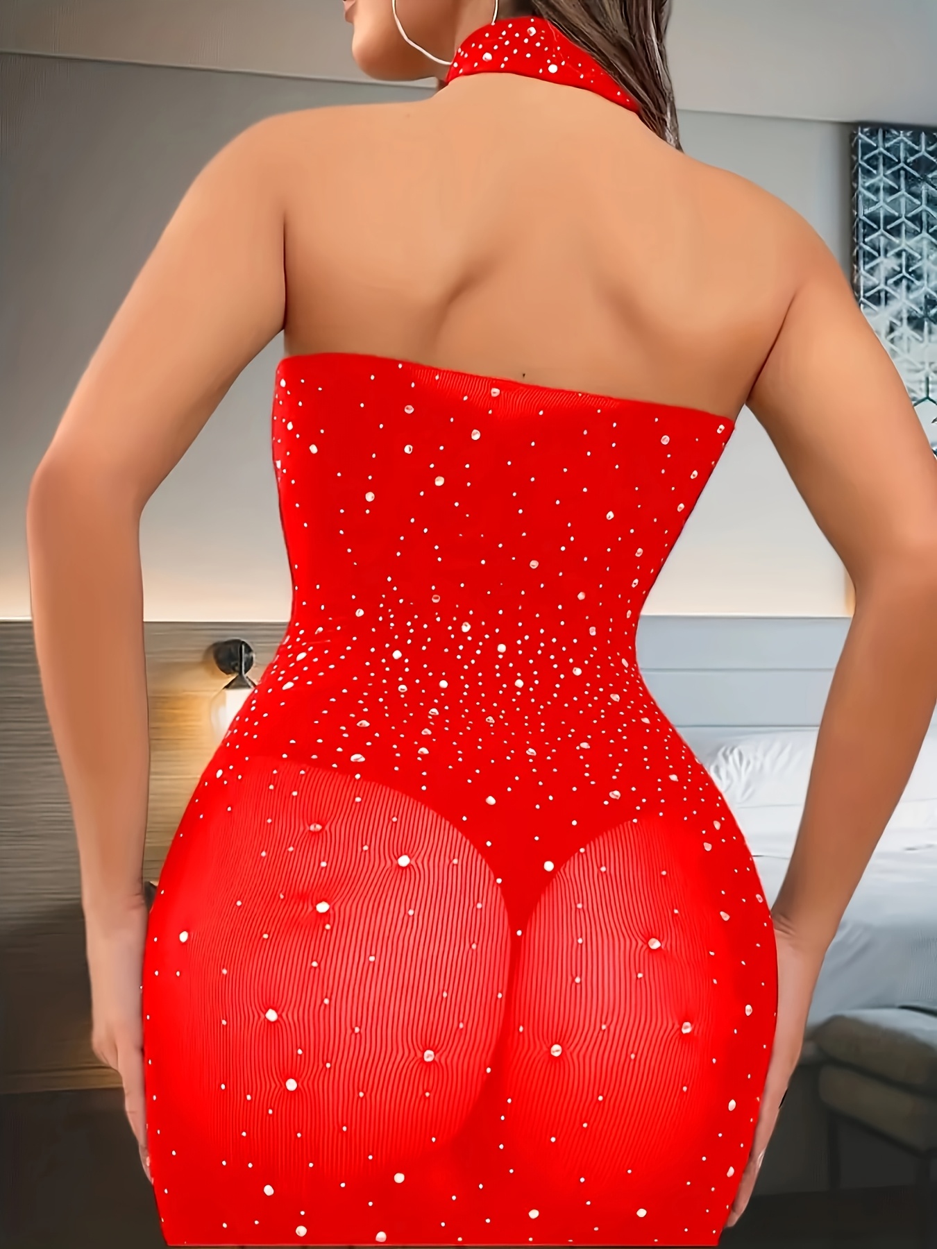 4b11cd79 4ea7 49ce 97ff b58c738ef131 Women's Charming Rhinestone-Embellished Mesh Party Outfit - Sexy Off-Shoulder Cut-Out Skirt and High-Waist Skirt Set, Stretchy Nylon/Spandex, Sheer, Perfect for Nightclubs