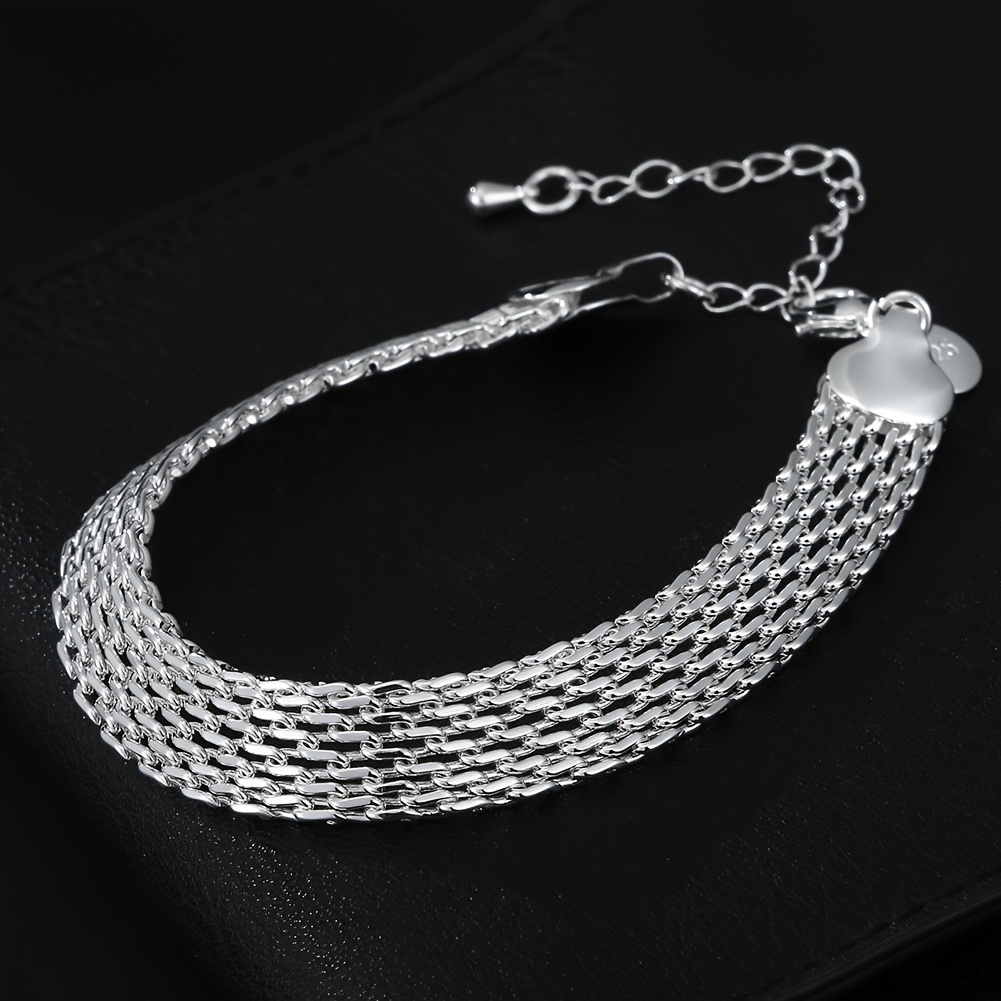 Elegant 925 Sterling Silvery Mesh Bracelet, Unisex Fashion Jewelry Gift, , 925 Silvery Plated, Embellishments, With Casual & Party Accessory For All , Ideal For Christmas
Elegant 925 Sterling Silvery Mesh Bracelet, Unisex Fashion Jewelry Gift, , 925 Silvery Plated, Embellishments, With Casual & Party Accessory For All , Ideal For Christmas
