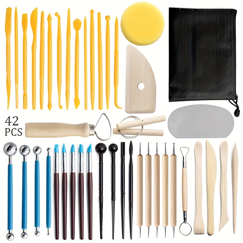 42pcs Pottery & Sculpting Tool Kit With Clay Carving Knives, Texture Pens, Dotting Tools, Scrapers - Diy Craft Supplies For Artists
42pcs Pottery & Sculpting Tool Kit With Clay Carving Knives, Texture Pens, Dotting Tools, Scrapers - Diy Craft Supplies For Artists