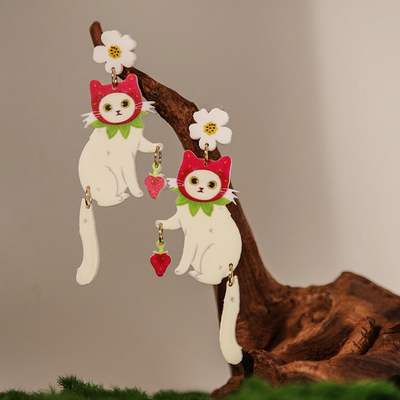 1 Pair Cute Strawberry Cat Acrylic Dangle Earrings, Stainless Steel Posts, , Perfect Gift For Women And Girls, Animal Present, Valentine's Day Accessory, Wear, Quirky Earrings
1 Pair Cute Strawberry Cat Acrylic Dangle Earrings, Stainless Steel Posts, , Perfect Gift For Women And Girls, Animal Present, Valentine's Day Accessory, Wear, Quirky Earrings
