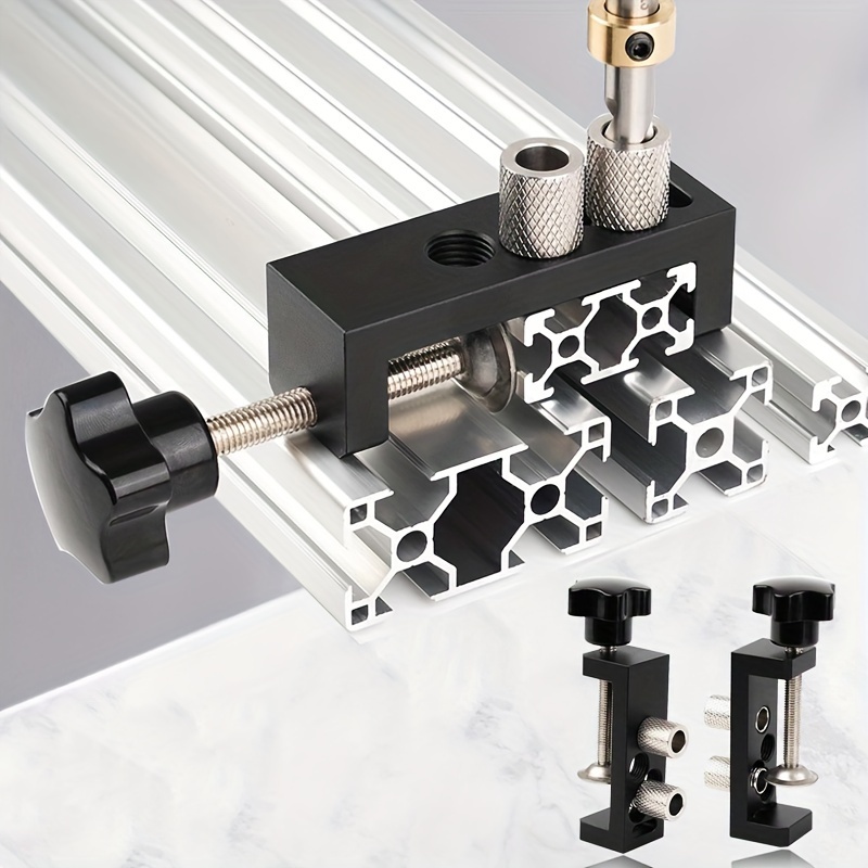 1pc Mokin Adjustable Aluminum Alloy Profile Drill Guide Jig, Punch Locator For 203040 Profiles, Linear Rail Diy Crafting Tool With M6 Countersunk Bit, Manual , No Electricity Required
1pc Mokin Adjustable Aluminum Alloy Profile Drill Guide Jig, Punch Locator For 203040 Profiles, Linear Rail Diy Crafting Tool With M6 Countersunk Bit, Manual , No Electricity Required