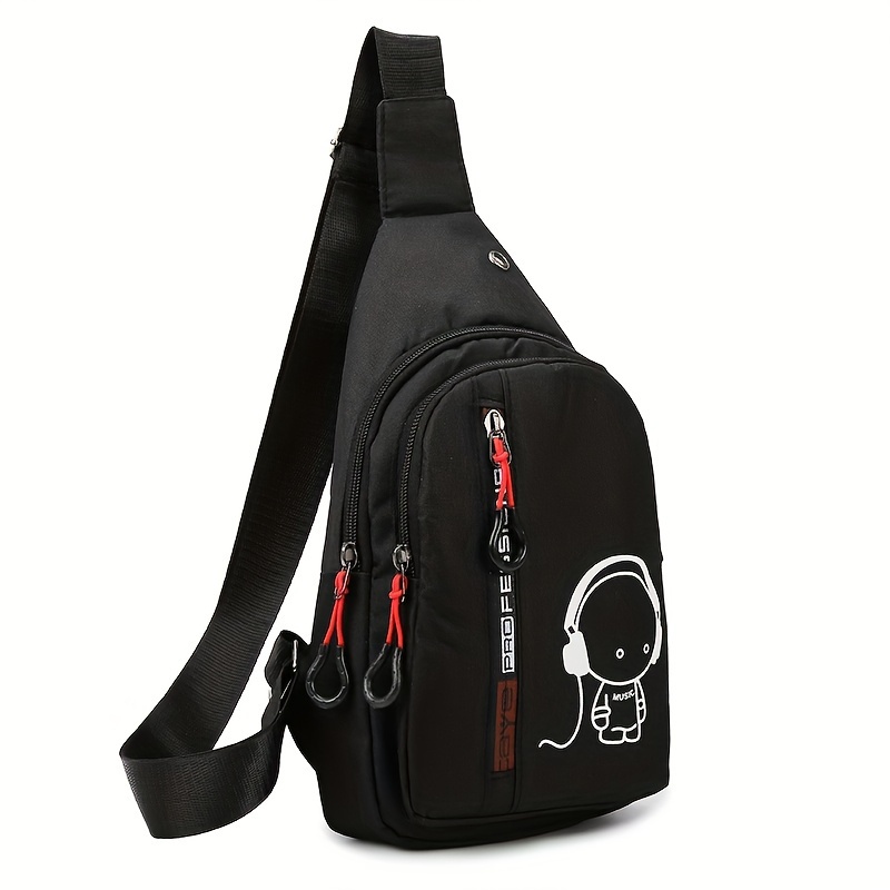 1pc Simple Fashion Crossbody Bag With Earphone Hole, Glow-in-the-dark Chest Bag For Outdoor Sports
1pc Simple Fashion Crossbody Bag With Earphone Hole, Glow-in-the-dark Chest Bag For Outdoor Sports