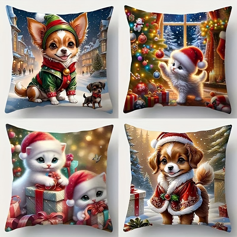 4pcs, Contemporary Christmas Decoration Pillowcase Set Of 4, , Pillowcase, For Sofa - Knitted , Inserts
4pcs, Contemporary Christmas Decoration Pillowcase Set Of 4, , Pillowcase, For Sofa - Knitted , Inserts