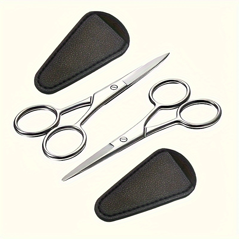 2pcs Stainless Steel Safety Beard & Mustache Scissors Set With Leather Cases - , Round & Pointed Tips Trimming - Ideal For Eyebrows, Nose & Facial Hair, Unscented Grooming Tools For , Salon & Home Use
2pcs Stainless Steel Safety Beard & Mustache Scissors Set With Leather Cases - , Round & Pointed Tips Trimming - Ideal For Eyebrows, Nose & Facial Hair, Unscented Grooming Tools For , Salon & Home Use