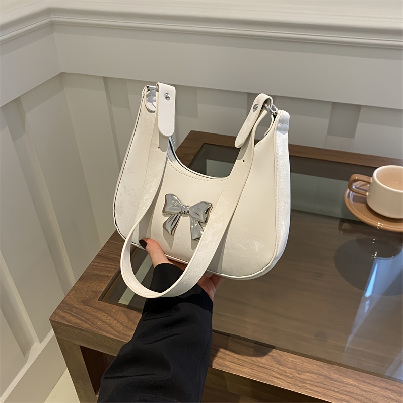 Women's Fashion Pu Material Shoulder Handbag With Elegant Bow Design, Summer Trendy Tote For Casual & Formal Use
Women's Fashion Pu Material Shoulder Handbag With Elegant Bow Design, Summer Trendy Tote For Casual & Formal Use