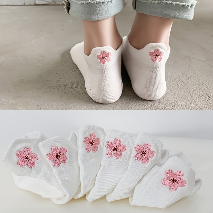 5 Pairs Simple Floral Pattern Solid Color Ankle Socks, Comfy & Breathable Short Socks, Women's Stockings & Hosiery - For Fall & Winter
5 Pairs Simple Floral Pattern Solid Color Ankle Socks, Comfy & Breathable Short Socks, Women's Stockings & Hosiery - For Fall & Winter