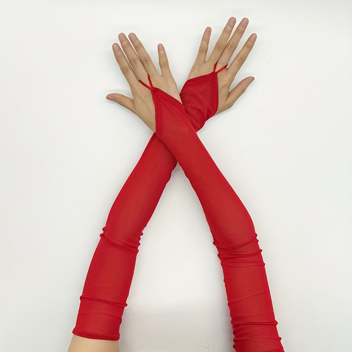 1 Pair Women's Fingerless Gloves With Closure - Solid Color Long Sun Protection, Decorative Polyester Dance Party Costume Accessories, No Feather, Hand Washable
1 Pair Women's Fingerless Gloves With Closure - Solid Color Long Sun Protection, Decorative Polyester Dance Party Costume Accessories, No Feather, Hand Washable
