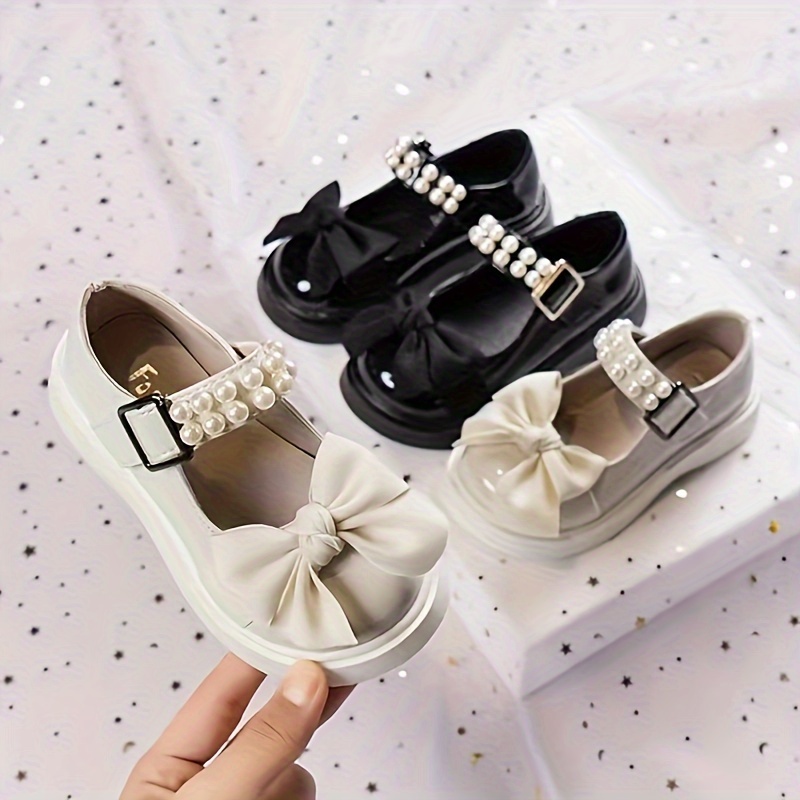 Trendy Cute Bowknot Pearl Decor Shoes For Baby Girls, Lightweight Non-slip Dress Shoes For Party Holiday, Spring And Summer
Trendy Cute Bowknot Pearl Decor Shoes For Baby Girls, Lightweight Non-slip Dress Shoes For Party Holiday, Spring And Summer