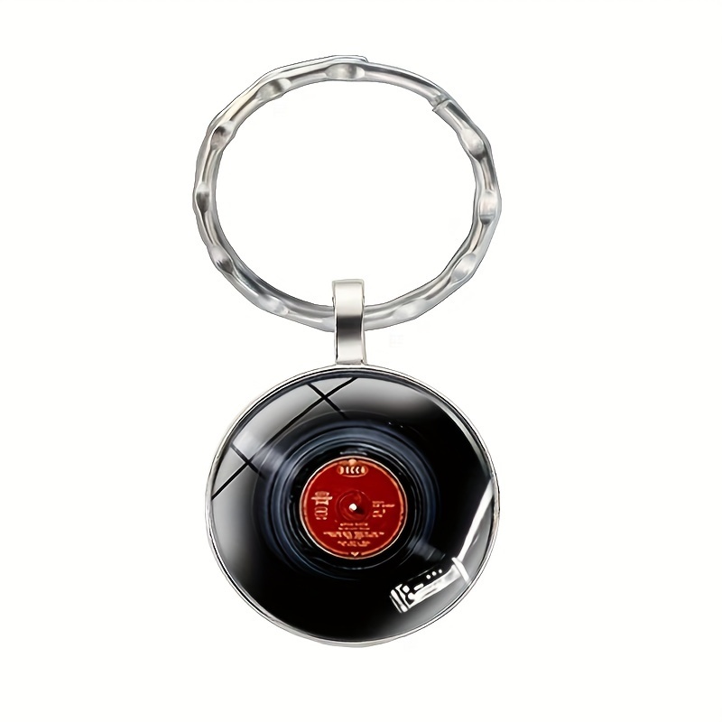 Alloy Round Musical Keychain - Glass Disc Music Note Key Ring With Ring Buckle, Single Decorative Keyring Ideal For Music Lovers, Perfect New Year Gift For Ladies
Alloy Round Musical Keychain - Glass Disc Music Note Key Ring With Ring Buckle, Single Decorative Keyring Ideal For Music Lovers, Perfect New Year Gift For Ladies