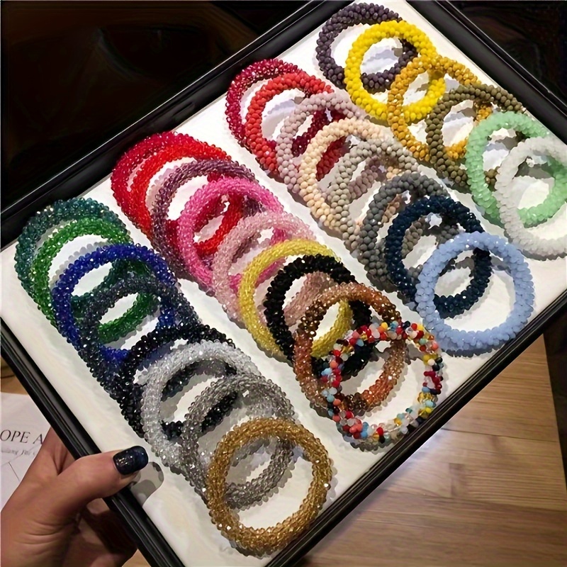 1pc Elegant Minimalist Beaded Hair Tie, Natural Crystal Hair Rope, Stretchy Ponytail Holder, Single Piece
1pc Elegant Minimalist Beaded Hair Tie, Natural Crystal Hair Rope, Stretchy Ponytail Holder, Single Piece