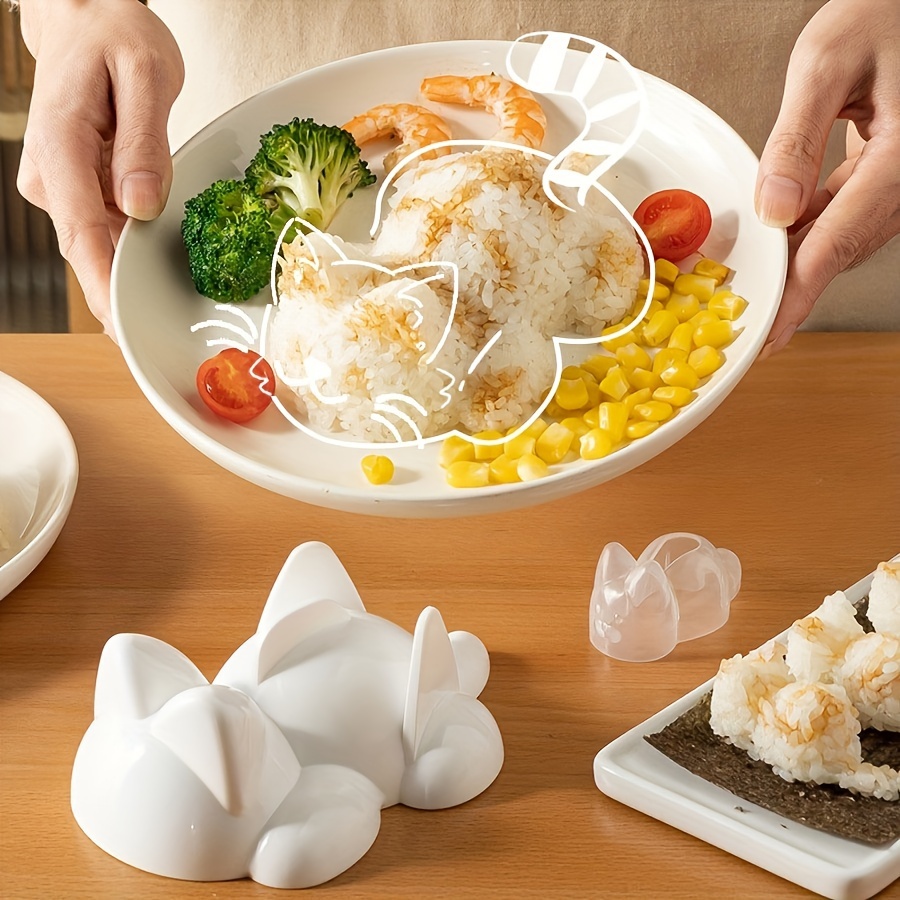 Cute Kitty Rice Ball Molds Set, Bpa-free Polypropylene Kitchen Gadgets For Diy Onigiri, Cat Shaped Sushi Maker Tool Kit, 1 Large (200g) & 1 Small (15g) Mold Combo Pack
Cute Kitty Rice Ball Molds Set, Bpa-free Polypropylene Kitchen Gadgets For Diy Onigiri, Cat Shaped Sushi Maker Tool Kit, 1 Large (200g) & 1 Small (15g) Mold Combo Pack