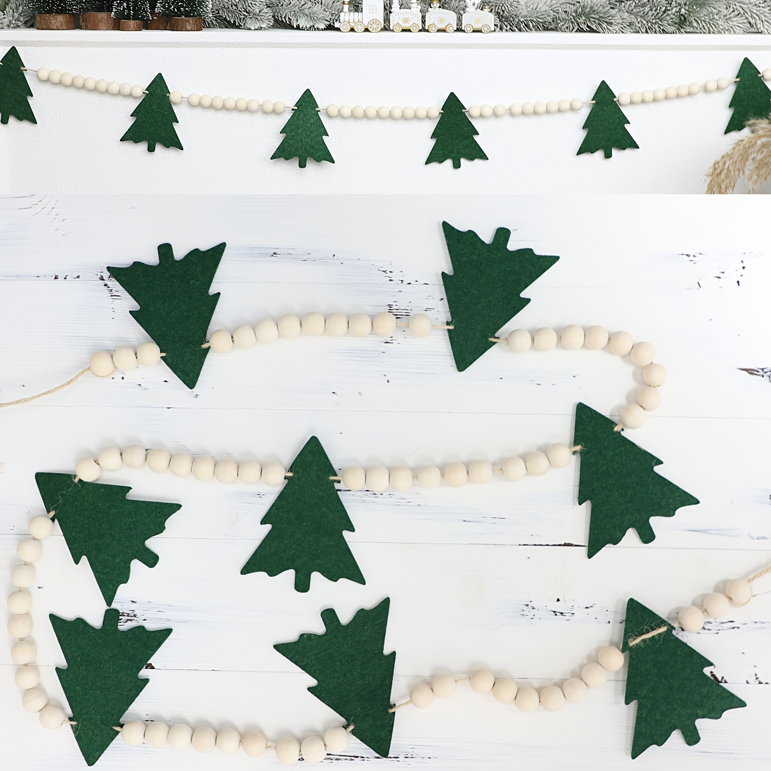 Green Christmas Tree Wooden Bead Garland - Holiday Decor For Home, Party, Door & Fireplace
Green Christmas Tree Wooden Bead Garland - Holiday Decor For Home, Party, Door & Fireplace