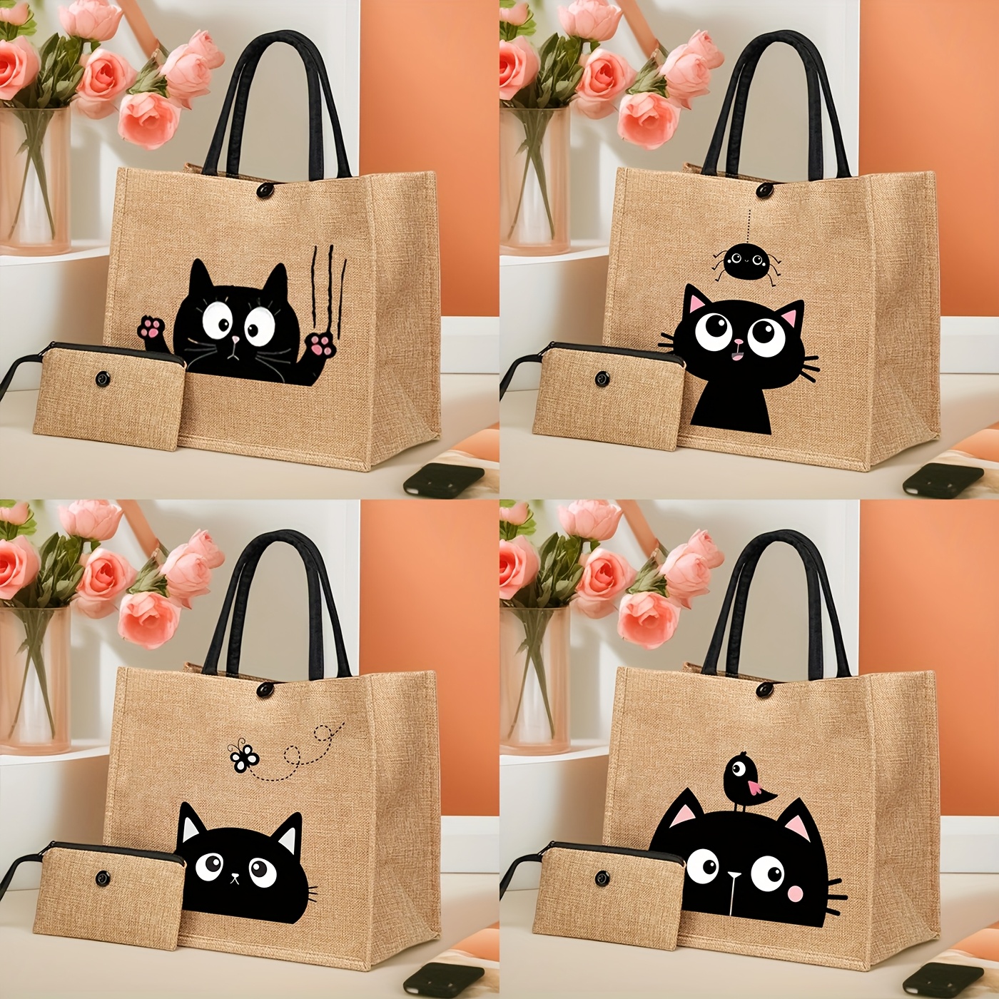 2pcs Print Burlap Tote Bags With Purses, Large Capacity Shoulder Bags For Outdoor Activities And Travel
2pcs Print Burlap Tote Bags With Purses, Large Capacity Shoulder Bags For Outdoor Activities And Travel