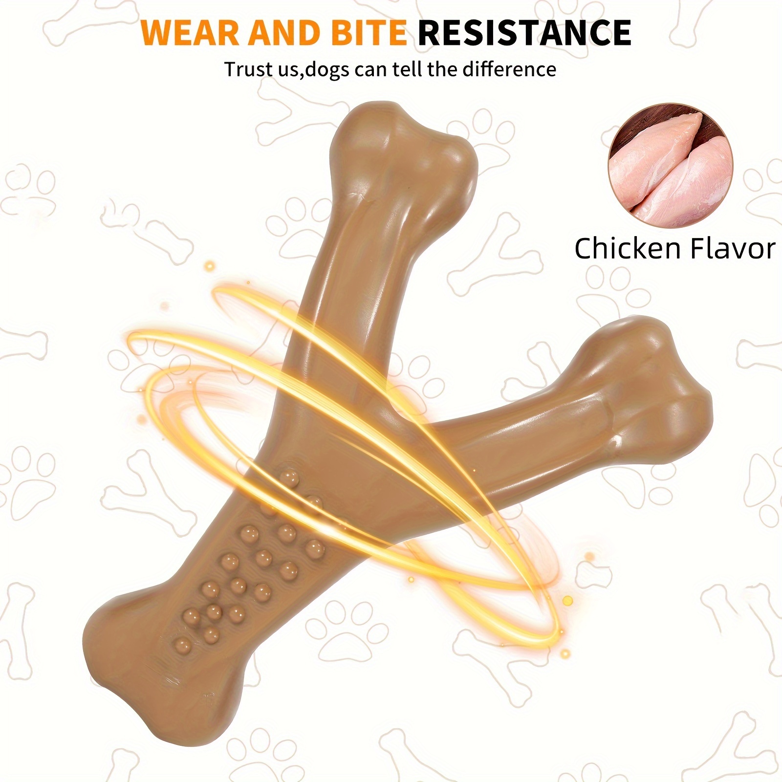 Chicken-flavored Durable Nylon Dog Chew Toy For Oral Health, Bite-resistant Training Bone For All Breed Sizes, Helps Clean Teeth - Suitable For Small, Medium, Large & Extra-large Dogs
Chicken-flavored Durable Nylon Dog Chew Toy For Oral Health, Bite-resistant Training Bone For All Breed Sizes, Helps Clean Teeth - Suitable For Small, Medium, Large & Extra-large Dogs