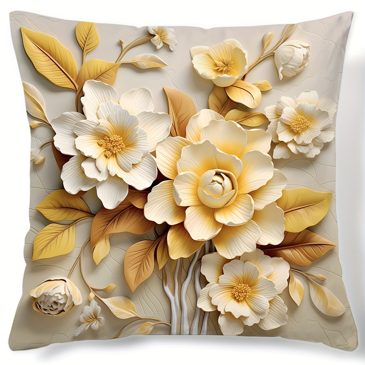 Elegant 3d Floral & Plant Design Pillow Cover, 17.7" Square - Perfect For Sofa & Bedroom Decor
Elegant 3d Floral & Plant Design Pillow Cover, 17.7" Square - Perfect For Sofa & Bedroom Decor