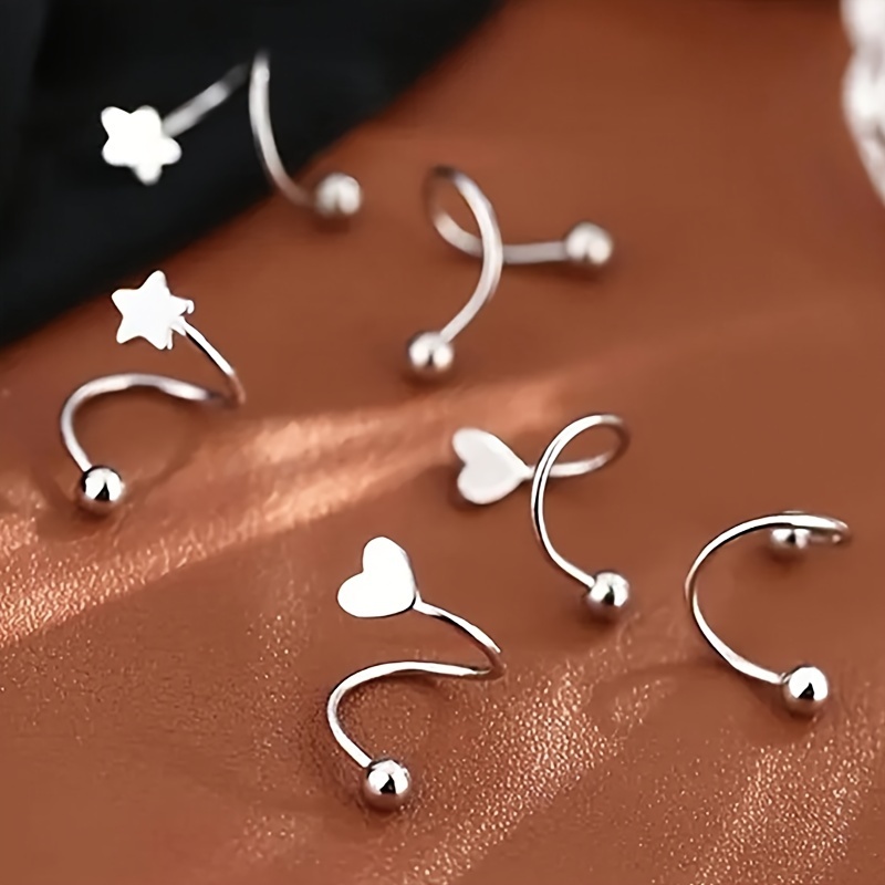 3 Pairs/set Spiral Star Heart-shaped Stud Earrings Set - , Elegant And For Women, Daily Casual Wear
3 Pairs/set Spiral Star Heart-shaped Stud Earrings Set - , Elegant And For Women, Daily Casual Wear
