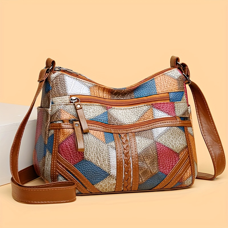 Stylish Geometric Crossbody Bag For Women - Large Capacity, Multi-compartment Shoulder Purse With Braided Detail & Zipper Closure, Travel & Use, Zipper Bag | Trendy Mom Bag | Bag
Stylish Geometric Crossbody Bag For Women - Large Capacity, Multi-compartment Shoulder Purse With Braided Detail & Zipper Closure, Travel & Use, Zipper Bag | Trendy Mom Bag | Bag