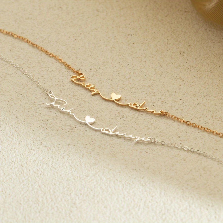 Custom Dual Name Pendant Necklace With Heart Charm, Personalized Stainless Steel Jewelry, 18k Gold Plated, Simple Boho Style, Ideal For & Gift-
Custom Dual Name Pendant Necklace With Heart Charm, Personalized Stainless Steel Jewelry, 18k Gold Plated, Simple Boho Style, Ideal For & Gift-