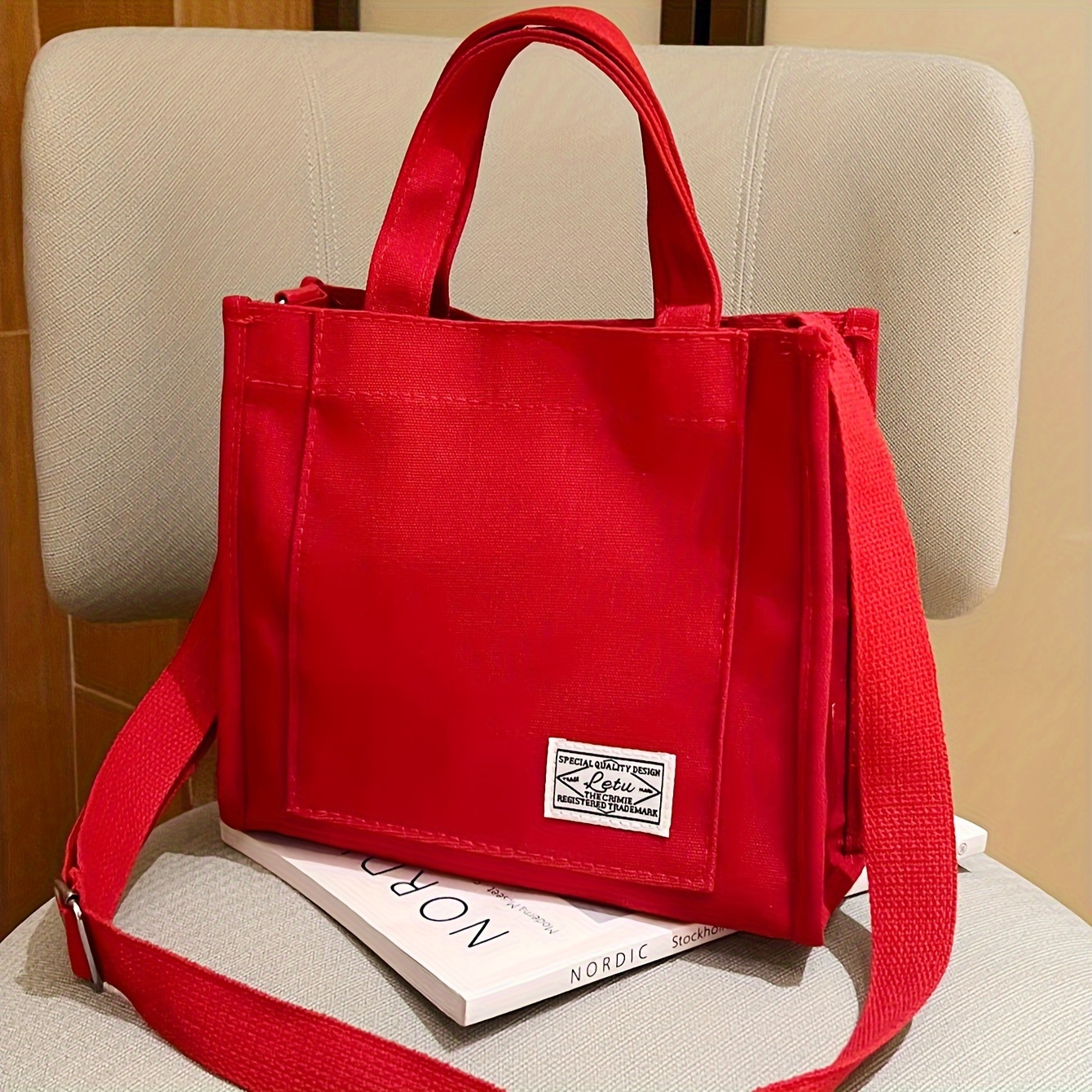Large Capacity, Fashionable Canvas Tote Bag For Women, Durable Shoulder & Hand Carry, Portable Storage For Work, Vacation, Shopping
Large Capacity, Fashionable Canvas Tote Bag For Women, Durable Shoulder & Hand Carry, Portable Storage For Work, Vacation, Shopping