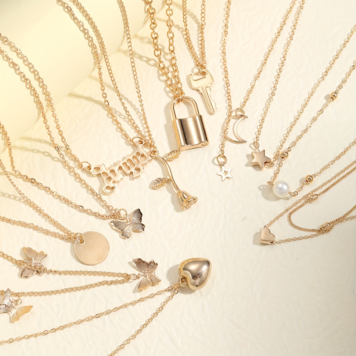 Vintage 12pcs Necklace Set With Heart, Butterfly, Pearl, Star, Moon, Flower & Geometric Pendants - , Gifts &
Vintage 12pcs Necklace Set With Heart, Butterfly, Pearl, Star, Moon, Flower & Geometric Pendants - , Gifts &