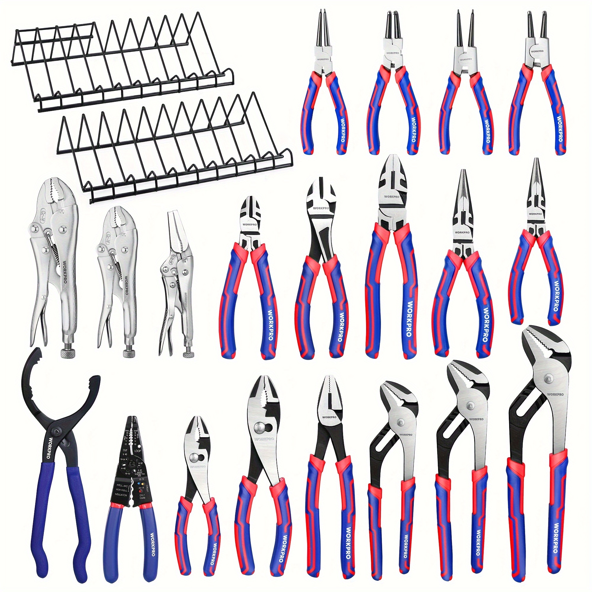 Workpro Pliers Set, 20-piece Full Assortment Of Pliers With 2-pack Pliers Organizer Rack, Great Fits For Tool Box Drawer Or Tool Chest, Ideal As Holiday, Fathers' Day And Christmas Gift
Workpro Pliers Set, 20-piece Full Assortment Of Pliers With 2-pack Pliers Organizer Rack, Great Fits For Tool Box Drawer Or Tool Chest, Ideal As Holiday, Fathers' Day And Christmas Gift