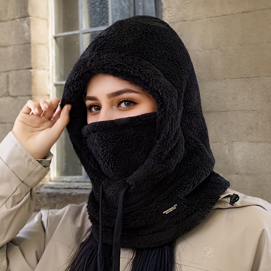 1pc Velour Balaclava For Women - 100% Plush Furry Ski Mask With Elasticity Fit, Breathable Windproof Pullover Hat With Integrated Scarf For Ear Protection, Weave , Hand Washable
1pc Velour Balaclava For Women - 100% Plush Furry Ski Mask With Elasticity Fit, Breathable Windproof Pullover Hat With Integrated Scarf For Ear Protection, Weave , Hand Washable