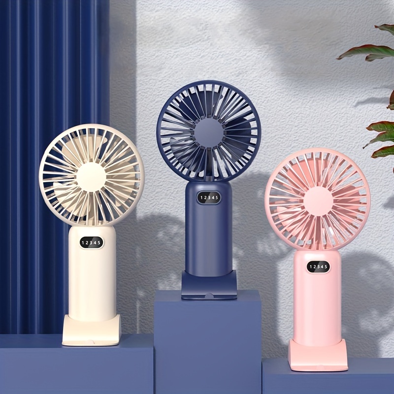 Portable Handheld Usb Rechargeable Desktop Fan; Five-speed Digital Display High Wind Mini
Portable Handheld Usb Rechargeable Desktop Fan; Five-speed Digital Display High Wind Mini