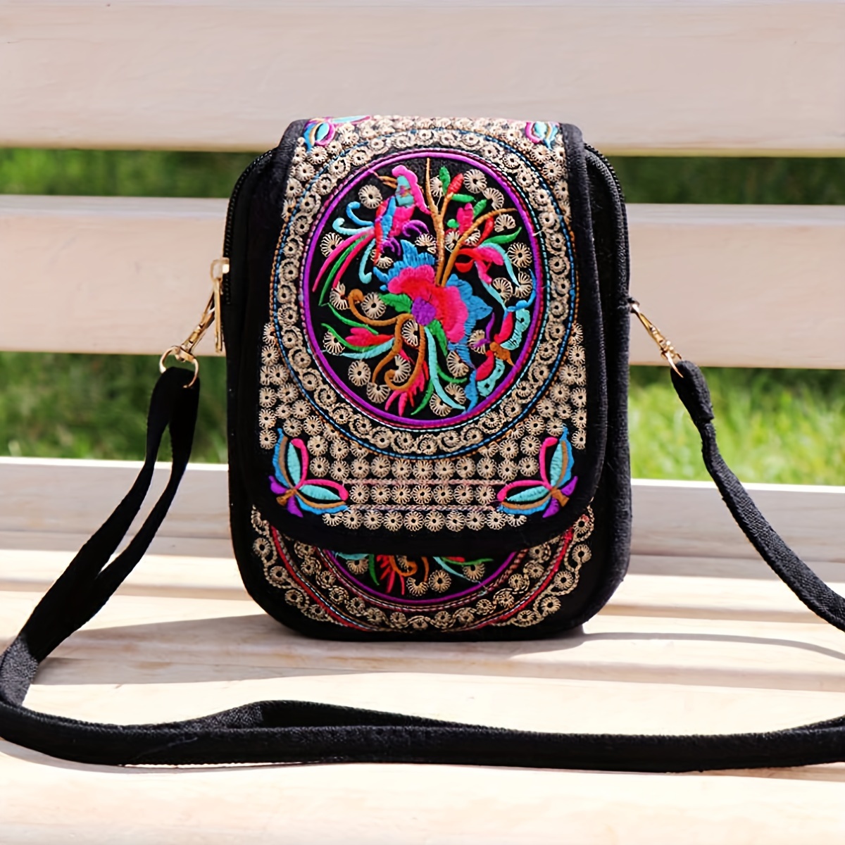 Embroidered Crossbody Phone Bag, Ethnic Style, Black Chinese Style Mini Pouch With Coin Pocket
Embroidered Crossbody Phone Bag, Ethnic Style, Black Chinese Style Mini Pouch With Coin Pocket