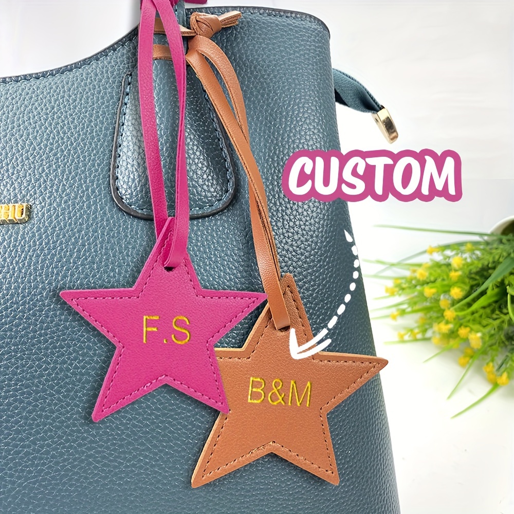 Personalized Star-shaped Leather Keychain With Custom - Chic Luggage & Bag Charm, Accessory
Personalized Star-shaped Leather Keychain With Custom - Chic Luggage & Bag Charm, Accessory