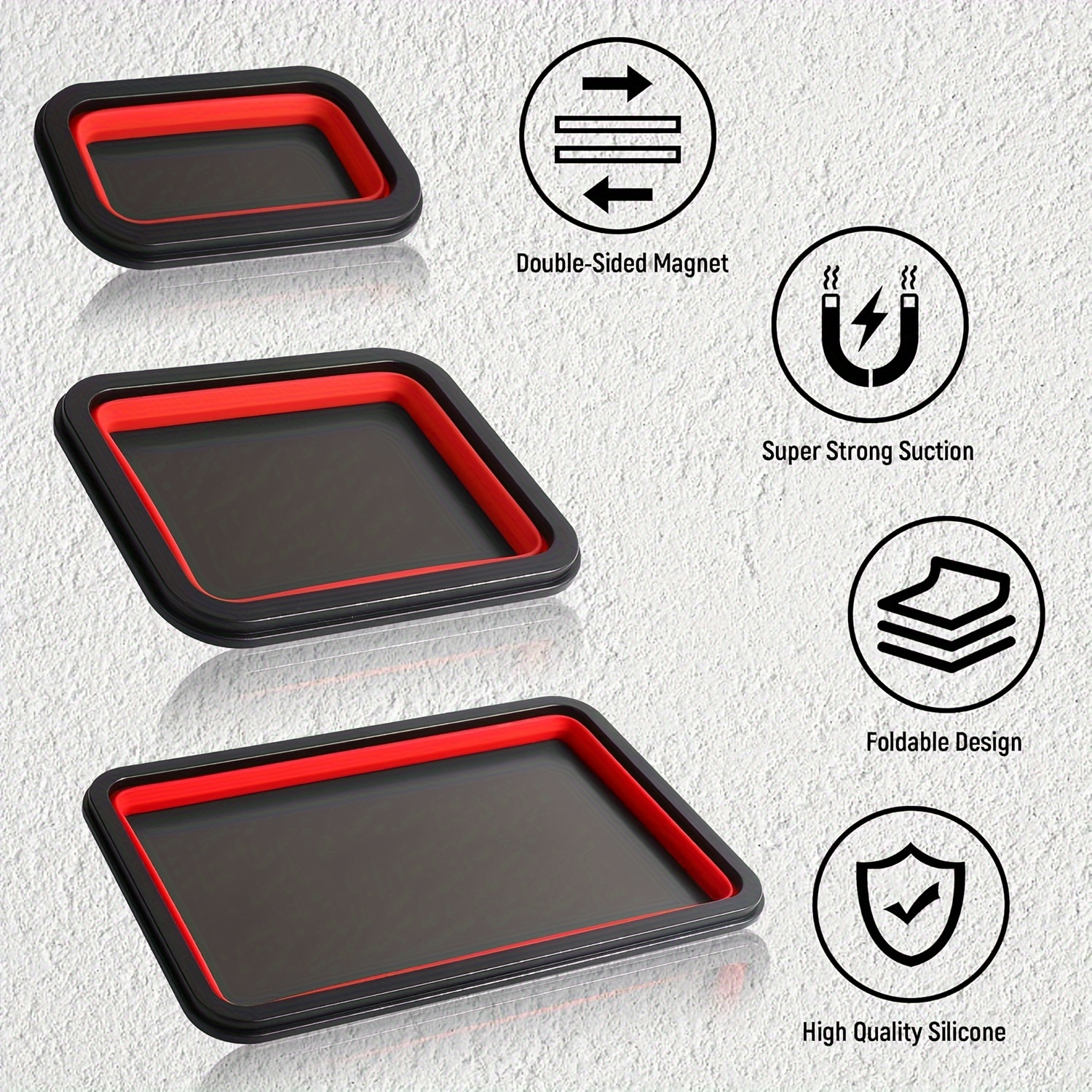 3-piece Foldable Magnetic Silicone For Organizing Small Parts - Suitable For Car Maintenance Tools
3-piece Foldable Magnetic Silicone For Organizing Small Parts - Suitable For Car Maintenance Tools