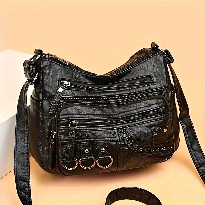 Women's Fashion Black Crossbody Bag, Multi-zipper Shoulder Handbag With Polyester Lining, Casual Nylon Shoulder Bag For Daily Use
Women's Fashion Black Crossbody Bag, Multi-zipper Shoulder Handbag With Polyester Lining, Casual Nylon Shoulder Bag For Daily Use