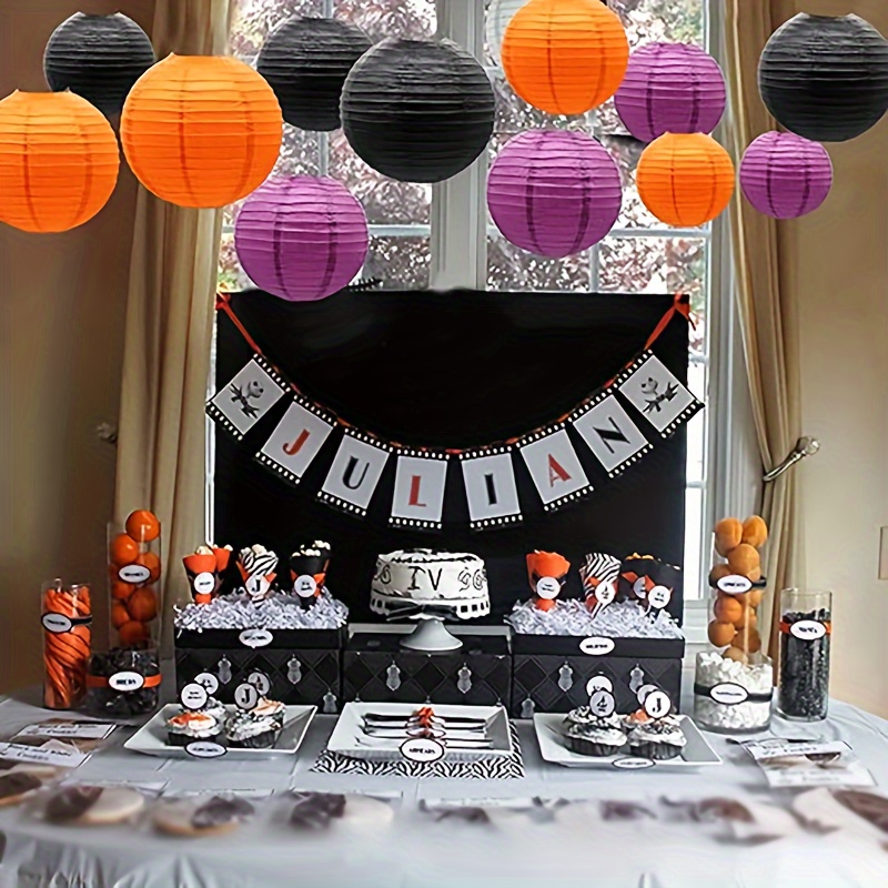 15pcs Paper Lanterns Set, Hanging Decorative Lanterns In Purple, Orange, Black For Wedding, Birthday, Spooky Parties - Versatile Indoor Decor, No Electricity Needed, Featherless
15pcs Paper Lanterns Set, Hanging Decorative Lanterns In Purple, Orange, Black For Wedding, Birthday, Spooky Parties - Versatile Indoor Decor, No Electricity Needed, Featherless