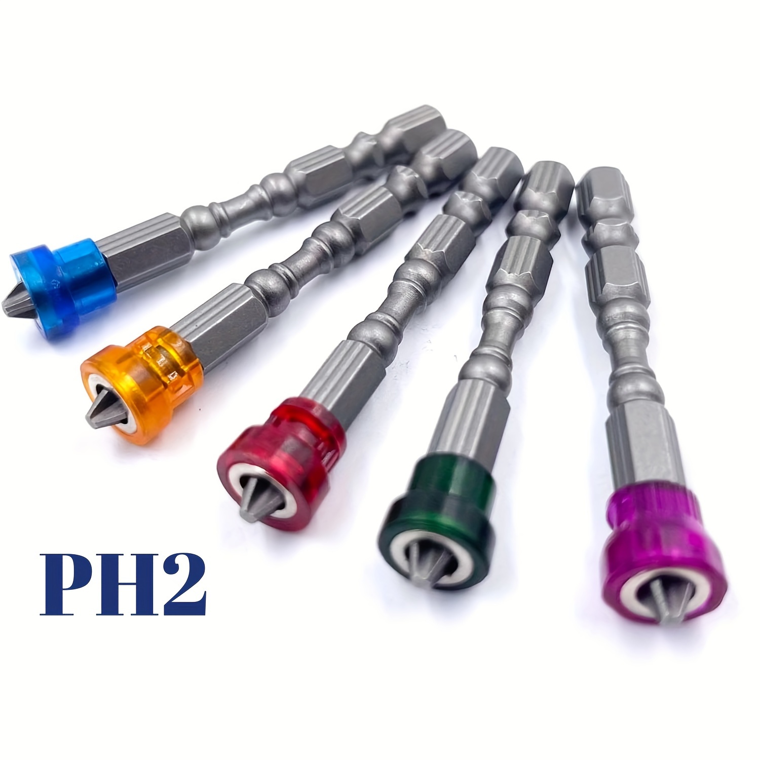 5pcs Magnetic Drill Bit Set - S2 Alloy Steel, 2 Single Head, 1/4 Inch Hex Shank For Power Screwdriver,65mm Length, And Efficient Drilling Solution,multiple Colors For Magnetic Holder
5pcs Magnetic Drill Bit Set - S2 Alloy Steel, 2 Single Head, 1/4 Inch Hex Shank For Power Screwdriver,65mm Length, And Efficient Drilling Solution,multiple Colors For Magnetic Holder